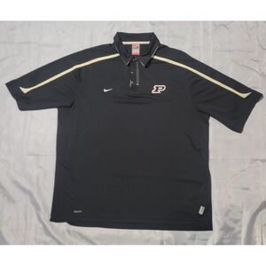 Purdue University‎ Nike Team Shirt Polo Mens XL Black Nike Fit Golf Shirt VTG